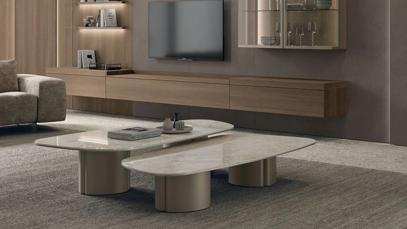 Tavolino Nemo con top in gres di Tomasella