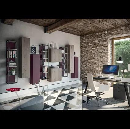 Libreria Rebel CF 172 in legno e laccato di Fimar