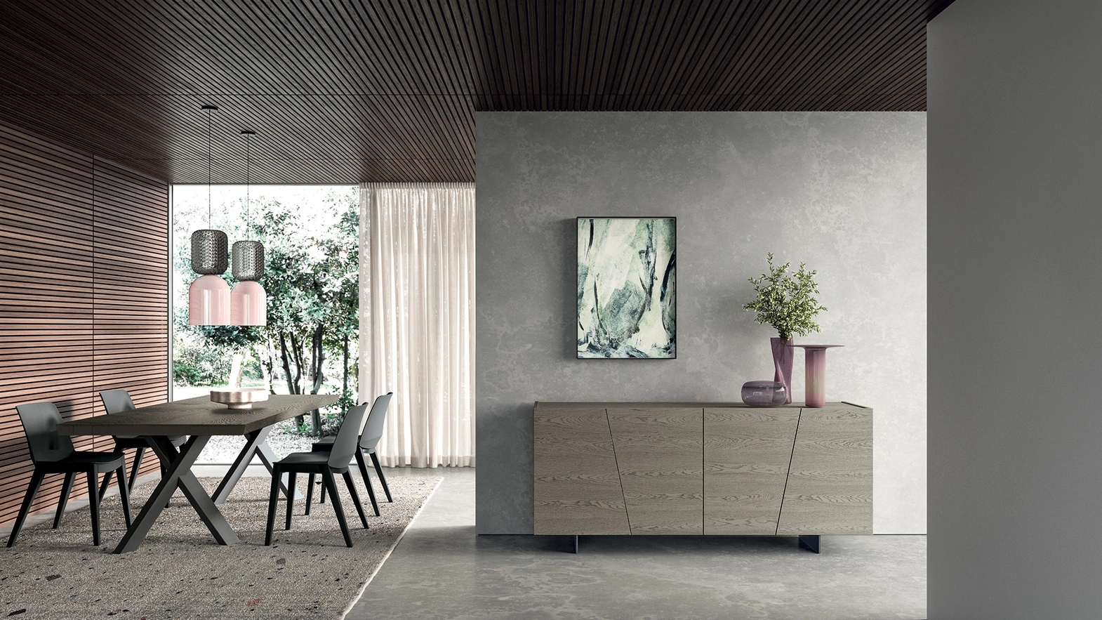 Madia in legno di Rovere anticato Dsquare di FGF Mobili