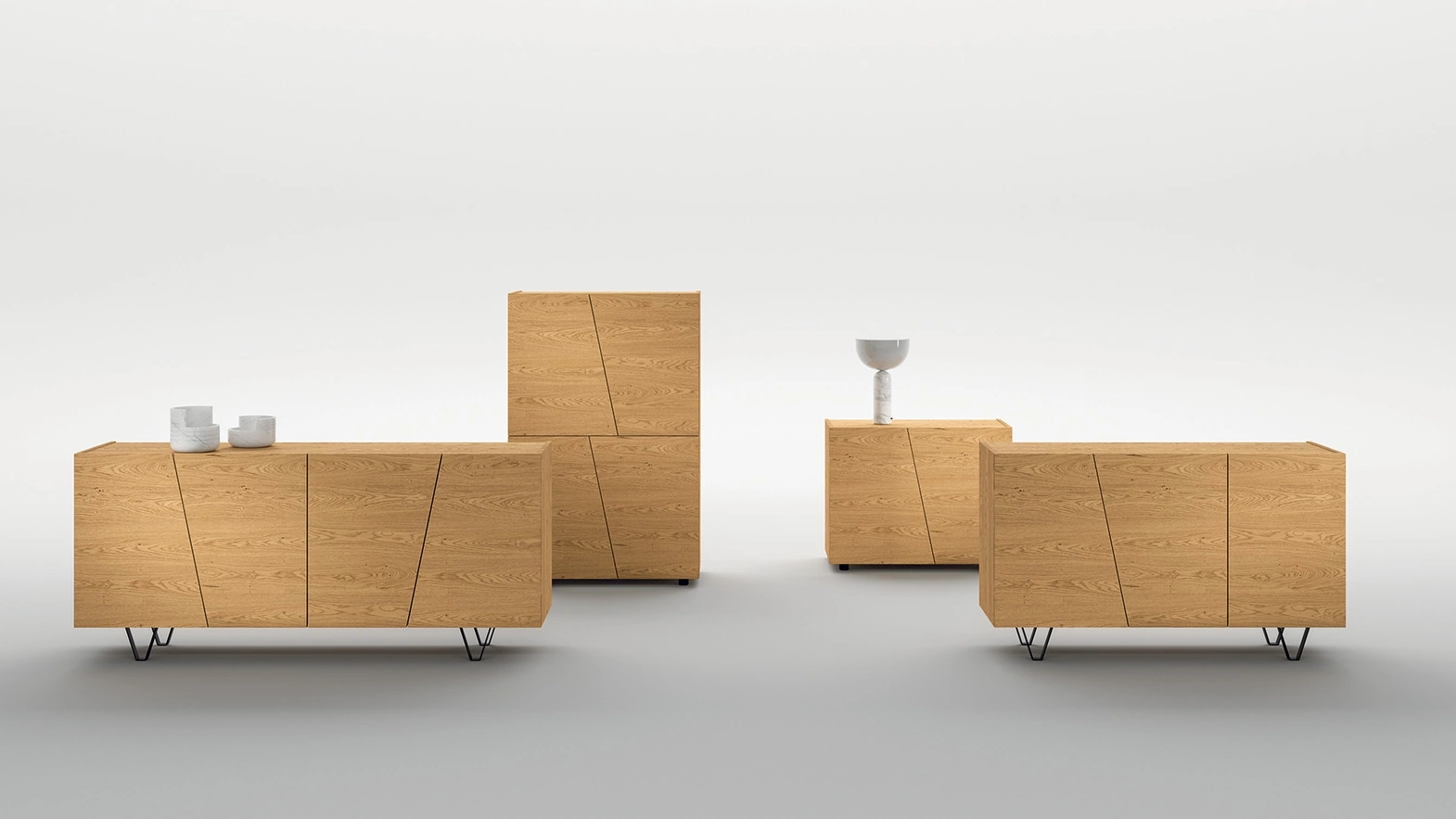 Madia in legno Dsquare di FGF Mobili