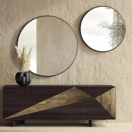 Madia in legno di Rovere Moka con inserto in legno secolare Slice di Nature Design
