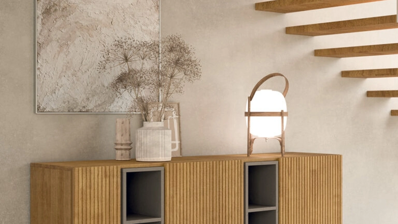 Madia in legno cannettato Star di FGF Mobili