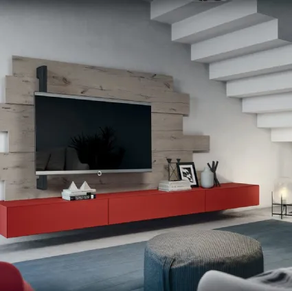 Mobile Porta TV Rebel R12 e Rack Flag in laccato opaco e legno di Fimar