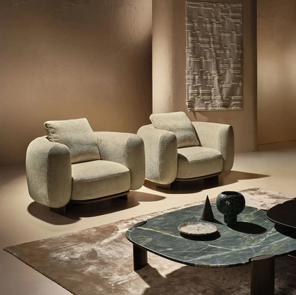 Poltrona Daku Lounge in tessuto imbottito di Nature Design