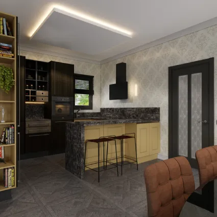 Cucina Moderna con penisola Coffee Vintage di Life Cucine