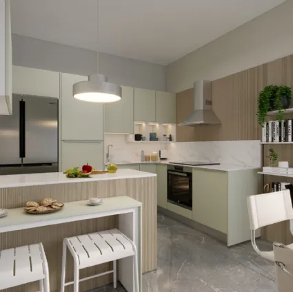 Cucina Moderna con penisola Giada '58 di Life Cucine