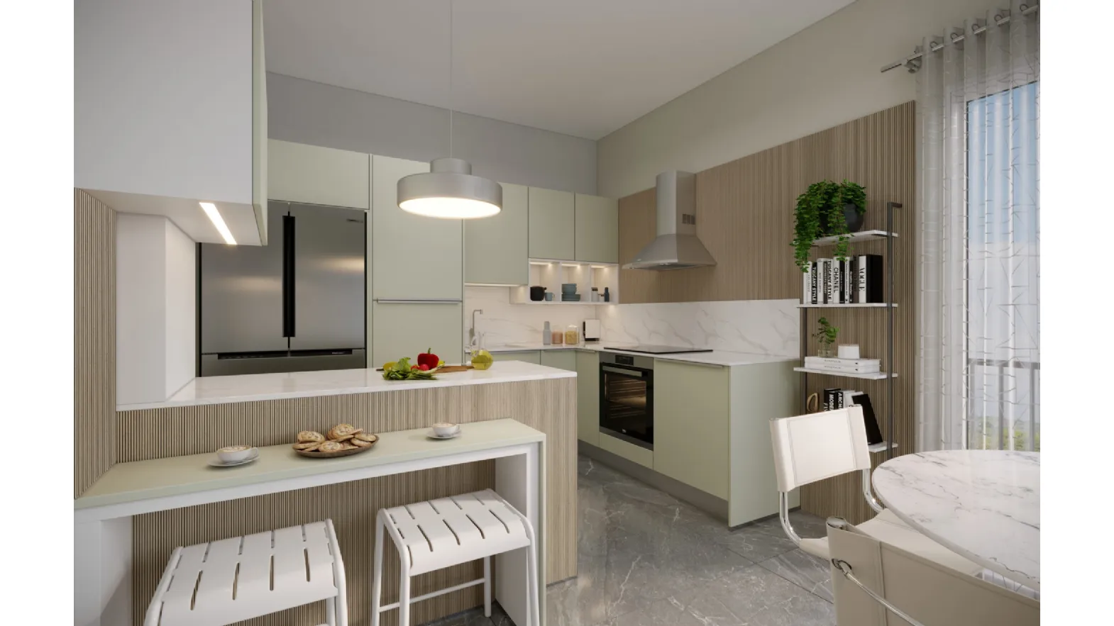 Cucina Moderna con penisola Giada '58 di Life Cucine