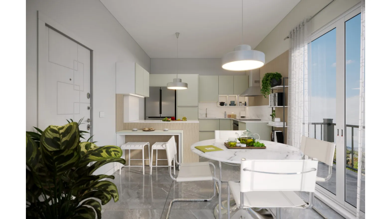 Cucina Moderna con penisola Giada '58 di Life Cucine