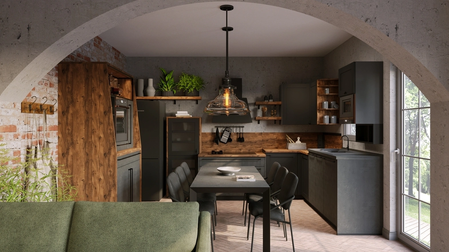 Cucina Moderna angolare Industrial 26 di Life Cucine