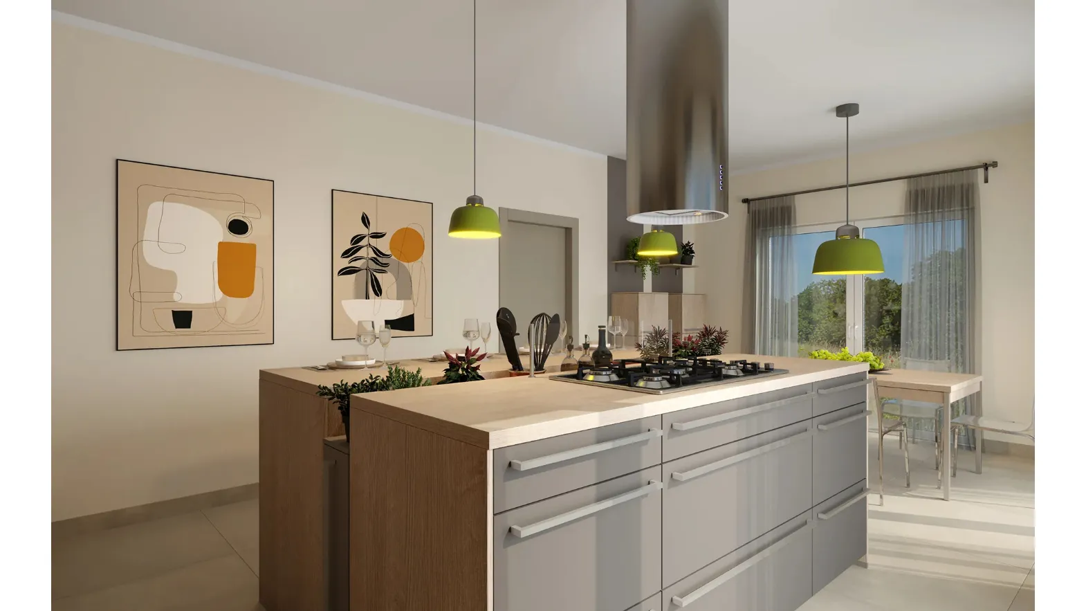 Cucina Moderna con isola Porto Bergamo di Life Cucine