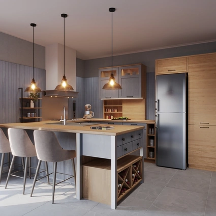 Cucina Moderna con penisola Quadra di Life Cucine