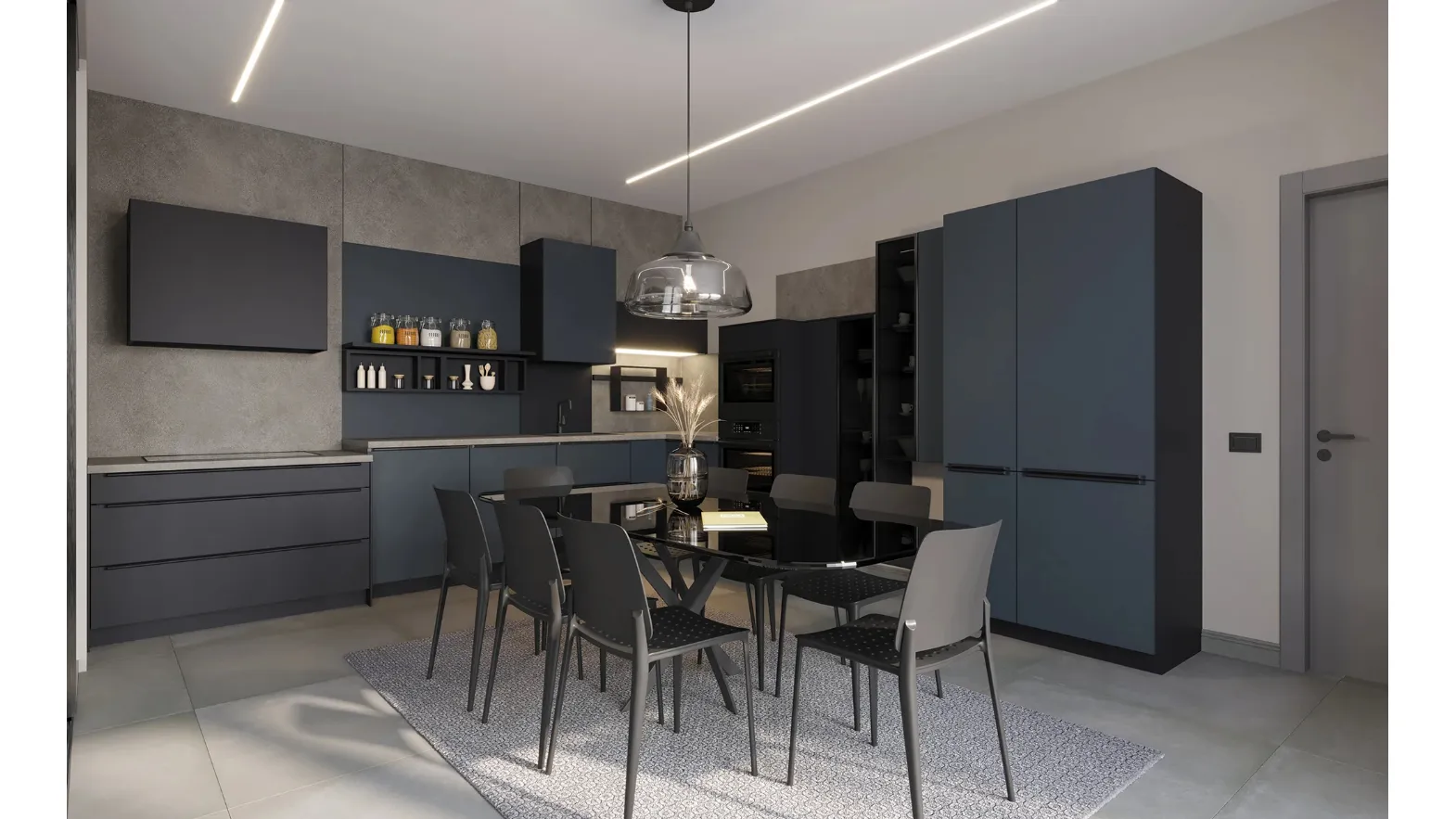 Cucina Moderna ad angolo Tatto Soft Fiordo di Life Cucine