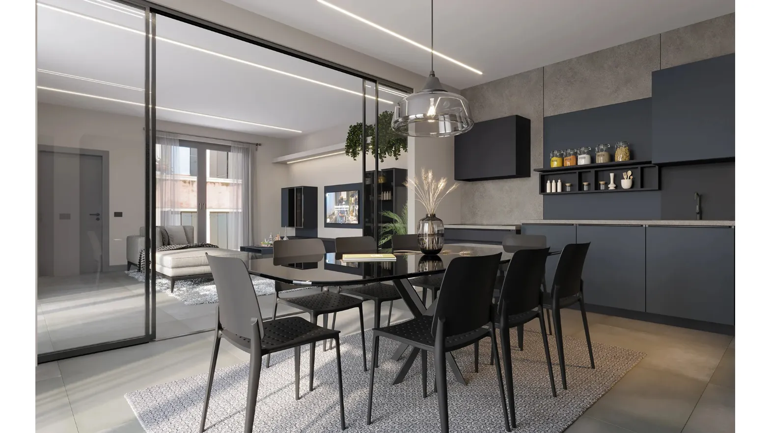 Cucina Moderna ad angolo Tatto Soft Fiordo di Life Cucine