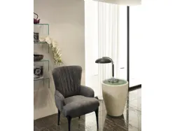 Tavolino di design in pietra con top in vetro Bongo di Stones