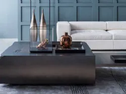 Tavolino in laccato silverblack Double di Adriani e Rossi