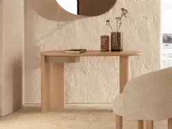 Scrittoio in rovere con cassetto di metallo Lymph Desk di Nature Design