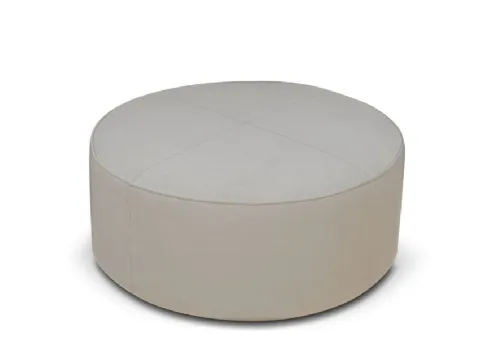 Pouf tondo rivestito in pelle di Sofangel