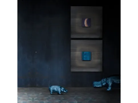 Quadro artistico in metallo in finitura golden black Art of Museum di Adriani e Rossi