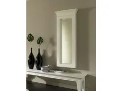 Specchio con capitello con cornice in legno laccato bianco di Stones