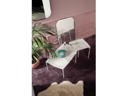Tavolino Mika con top in ceramica con fondo in MDF e base in metallo verniciato di Stones