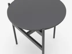 Tavolino rotondo Thor con top in ceramica con fondo in MDF e struttura in metallo verniciato di Stones