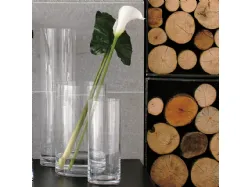 Vaso in vetro trasparente cilindrico medio C18X18 Adriani e Rossi