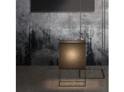 Lampada con struttura in metallo e paralume in tessuto Giove di Adriani e Rossi