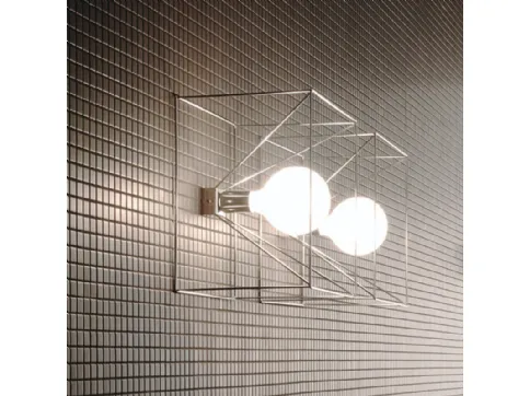 Lampada Applique Reflex in acciaio con lampadina sabbiata di Adriani e Rossi