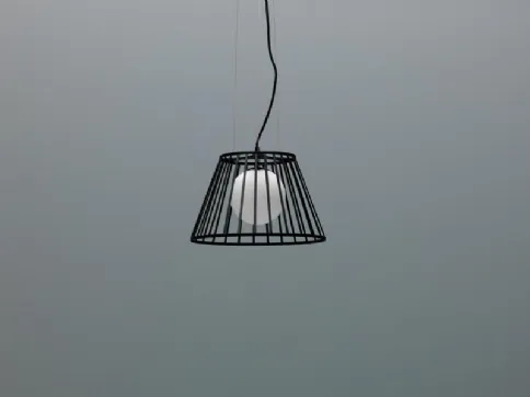 Lampada a sospensione Cage in metallo Nero di Stones