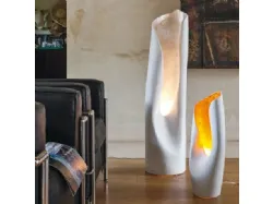 Lampada in ceramica con interno foglia oro o argento Calla di Adriani e Rossi