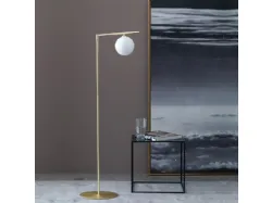 Lampada da terra con struttura snodabile in metallo cromato o oro lucido Dada Floor di Adriani e Rossi