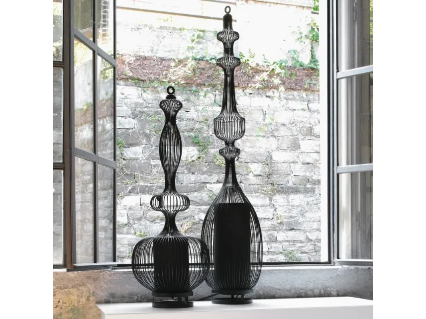Lampada da tavolo in metallo verniciato nero File Tavolo di Adriani e Rossi