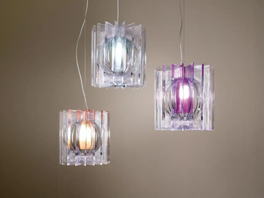 Lampada a sospensione in vetro Pisa di Stones