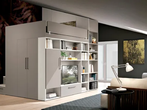 Cabina Armadio con soppalco Concept per Loft 18 di Ferrimobili