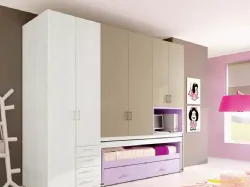 Cameretta per Ragazze 609 a ponte con letto e scrivania estraibili di Ferrimobili