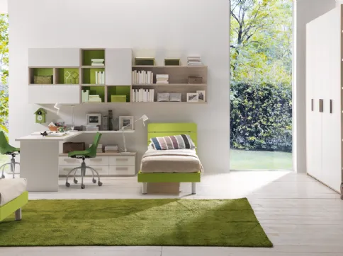 Cameretta componibile con angolo studio Composizione EN05 di S75