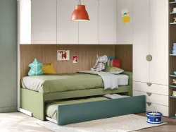 Cameretta a ponte con secondo letto estraibile Kids space 27 di Nidi