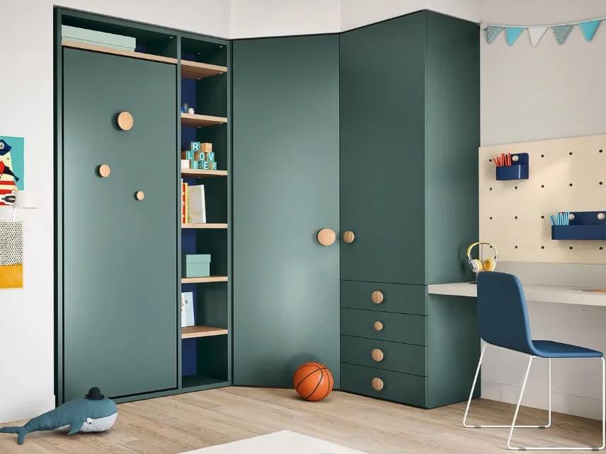 Cameretta componibile Kids space 28 in melaminico di Nidi