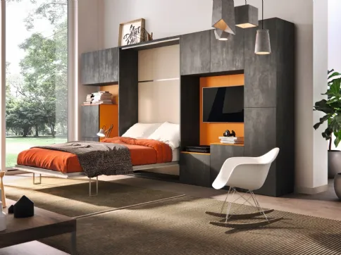 Letto matrimoniale a scomparsa aperto Casanova 4002 di 2B Italia