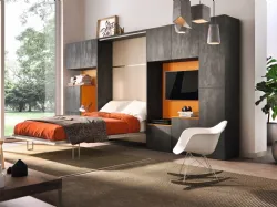 Letto matrimoniale a scomparsa aperto Casanova 4002 di 2B Italia