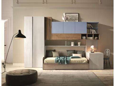 Letto singolo a scomparsa Casanova 4021 in melaminico e laccato di 2B Italia