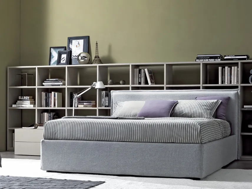 Letto in tessuto con box contenitore Alf di Essedue