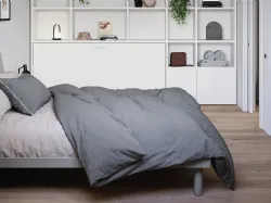 Letto matrimoniale con testiera in melaminico Cemento Thun di Cinquanta3