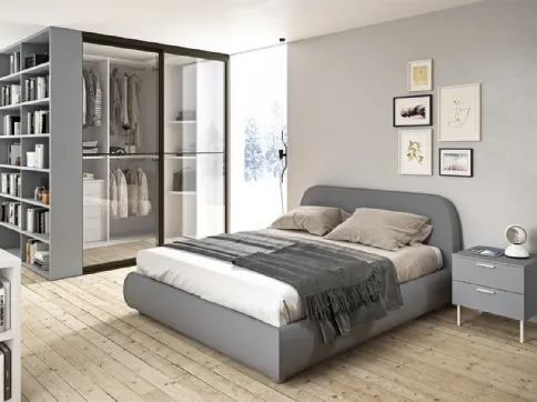 Letto in tessuto imbottito con testiera Kora di Cinquanta3
