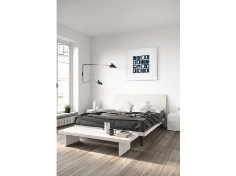 Letto con testiera Mostar in melaminico Olmo Shade di Cinquanta3