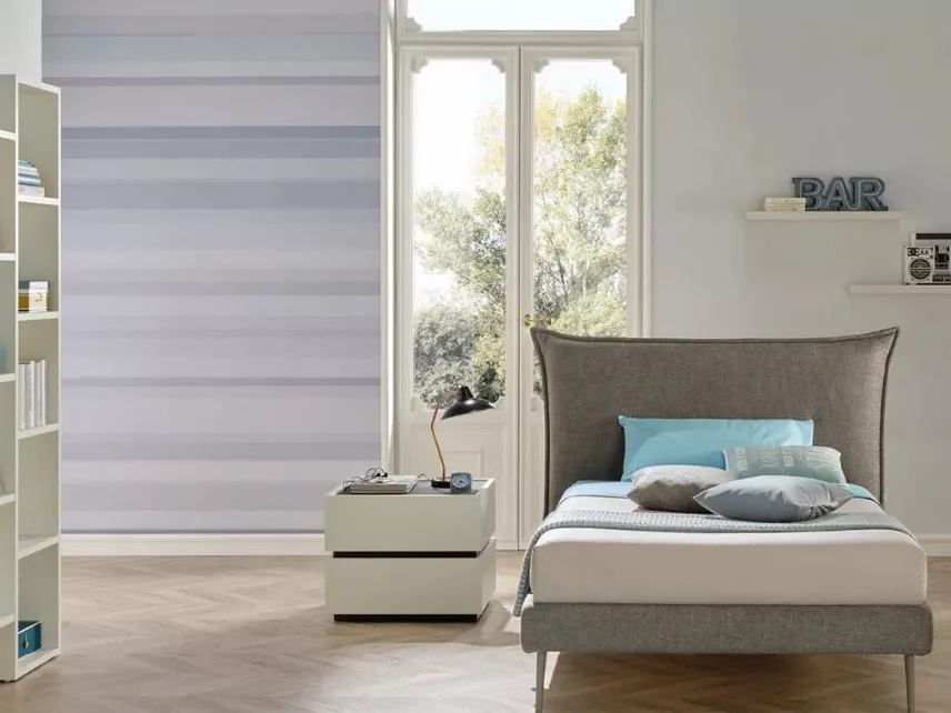 Letto imbottito in tessuto con testiera SC211 di Moretti Compact