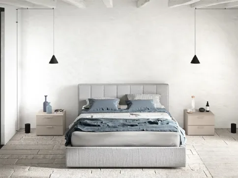 Letto con testiera in tessuto imbottito e trapuntato York di Cinquanta3