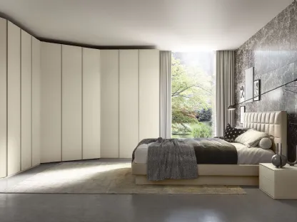 Letto matrimoniale in tessuto con testiera Plain di Bside