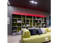 Libreria a muro in laccato opaco e melaminico LV120 di Moretti Compact
