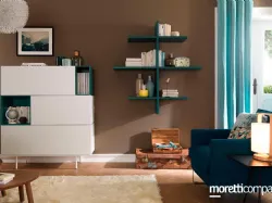 Libreria moderna in laccato opaco LV202 di Moretti Compact